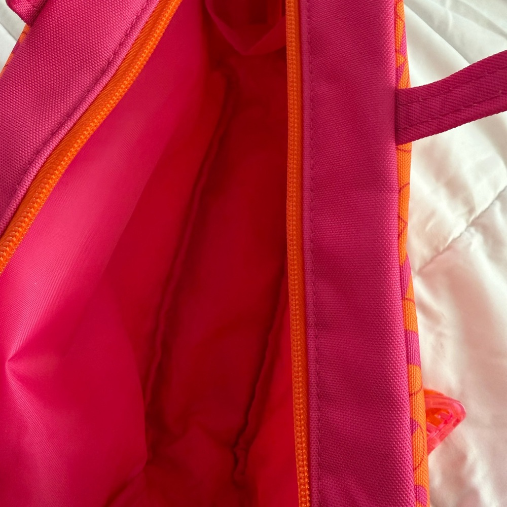 amika Bright Pink and Orange Floral Graphic Essentials Bag - Picture 4 of 4